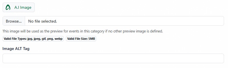 A.I. Image button in an image upload field