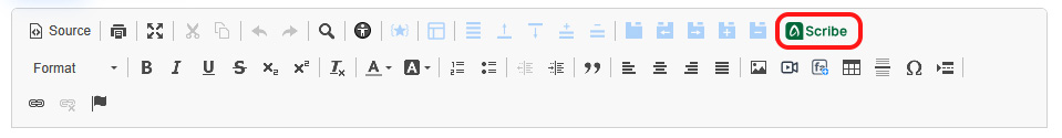 Editor Controls with Scribe button circled