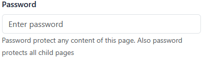 Password field in Advanced Options