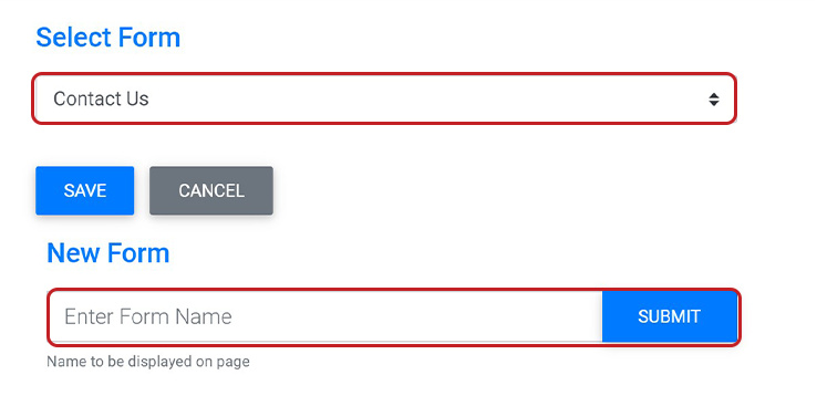 image detailing selecting an existing form or creating a new one